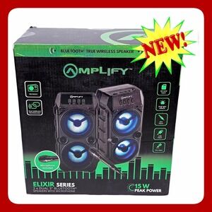 Amplify Elixir Series True Wireless Speaker Set 15W RGB AM-3900-3-BUN Brand New